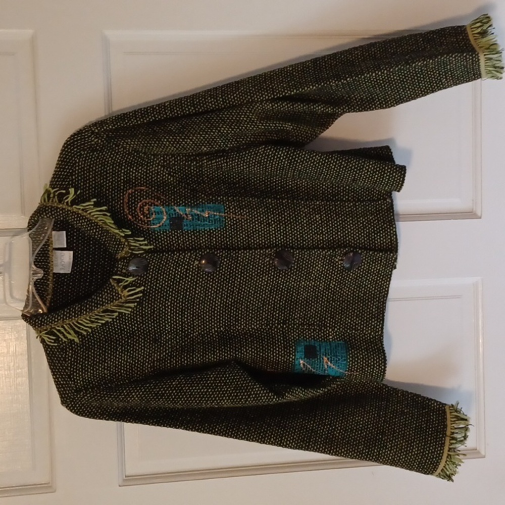 Bleu Bayou Green/ Black Tweed Jacket L